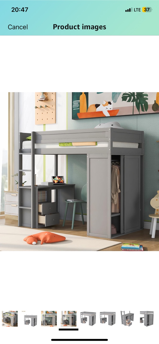 Loft Bed with Desk and Closet 🥕 - photo 4
