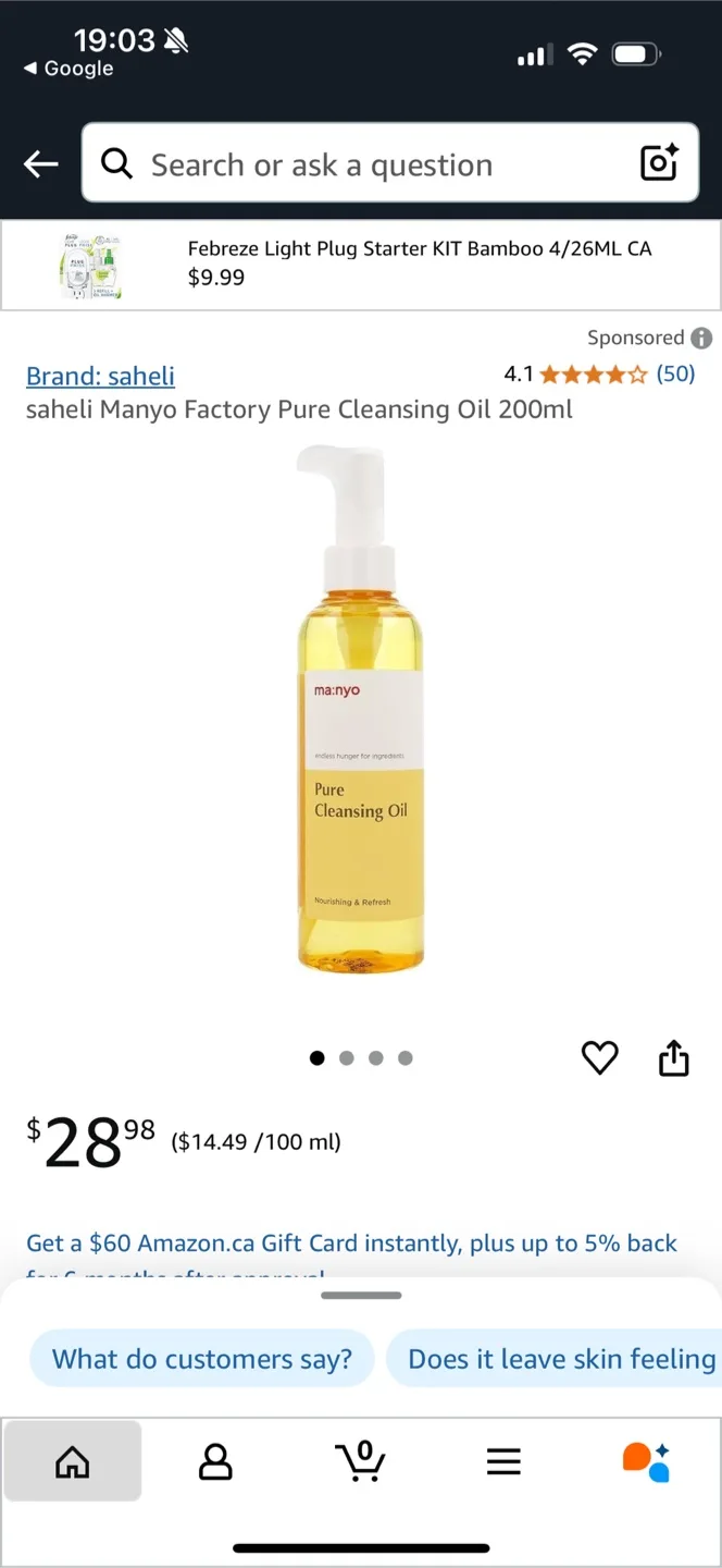 Pure Cleansing Oil 200ml - ma:nyo Korean thumbnail