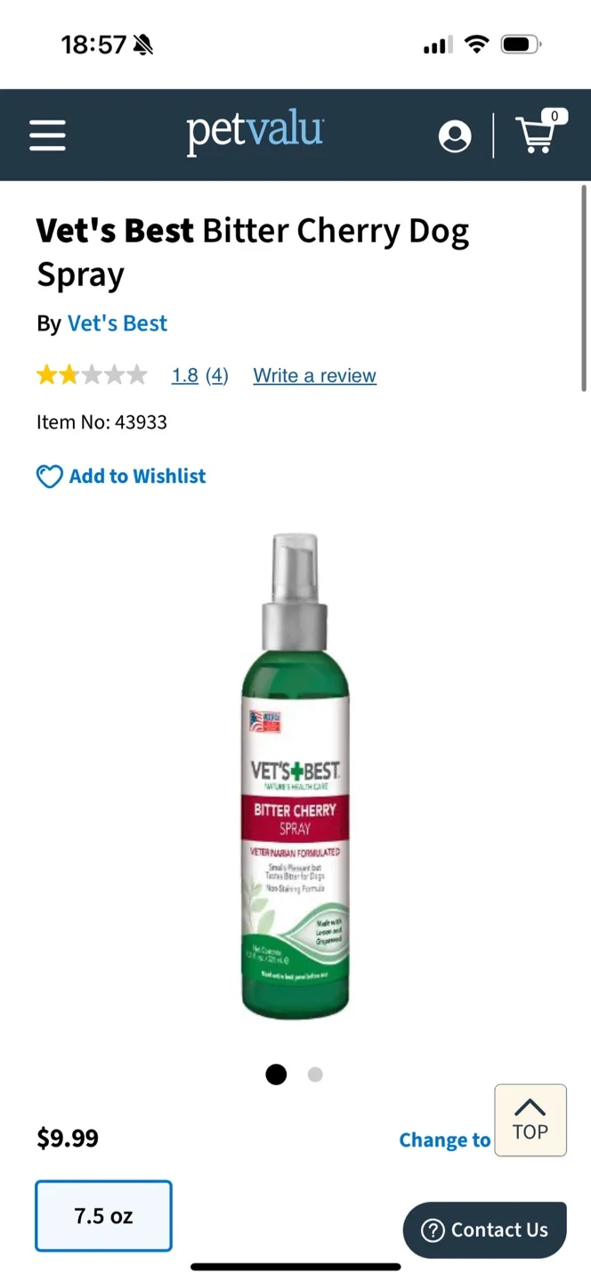 Vet's Best Bitter Cherry Spray thumbnail