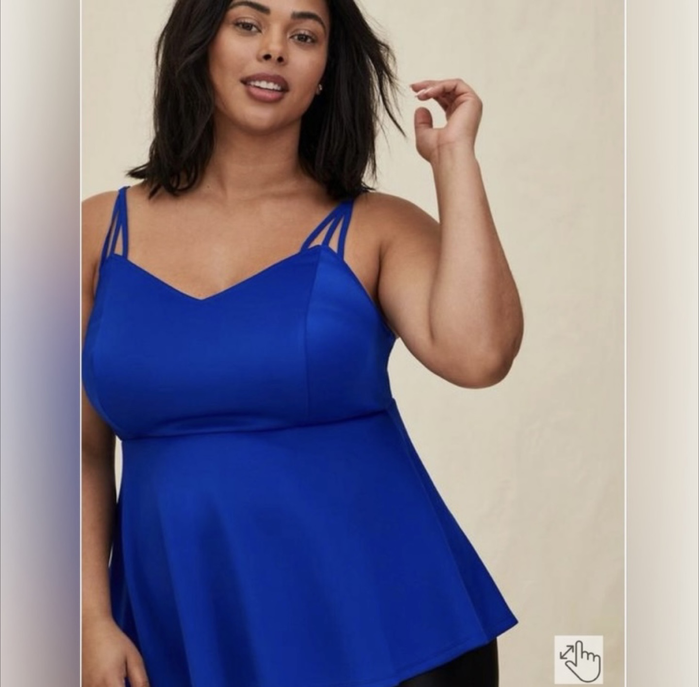 Bright Blue Torrid Peplum Tank size 1 (14/16)