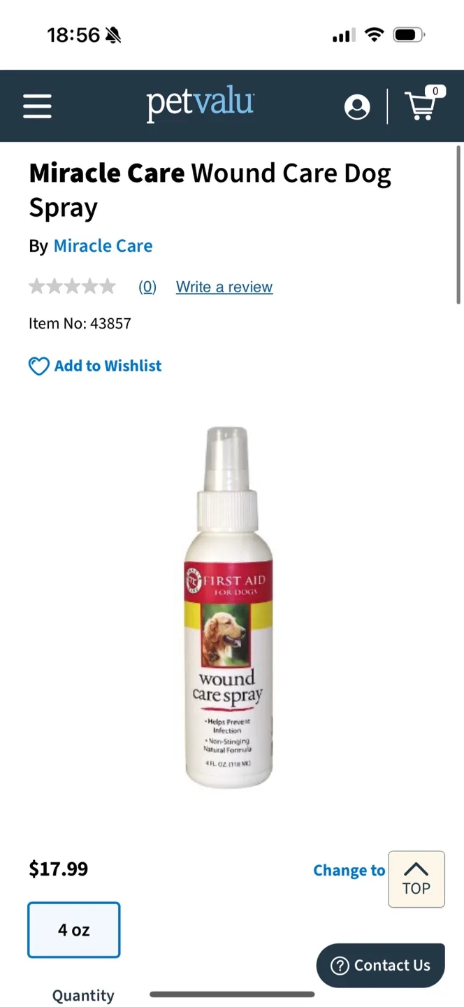 Miracle Care Wound Care Spray for Dogs thumbnail