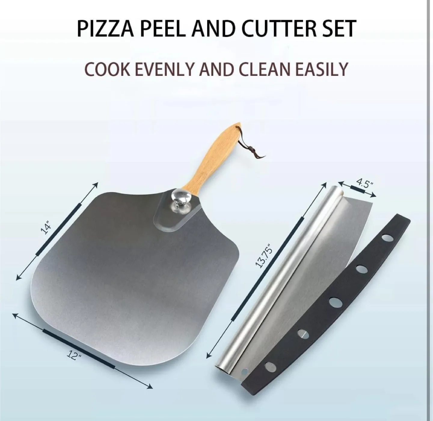 Premium Pizza Peel with Foldable Wood Handle image indicator(3)