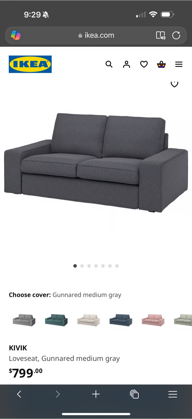 IKEA Kivik Loveseat, Gray