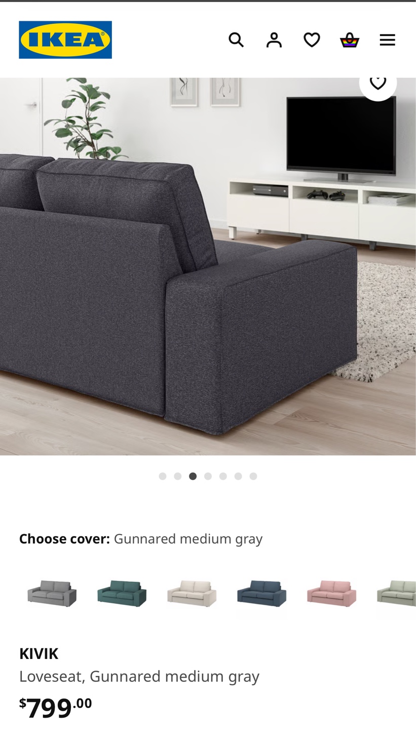 IKEA Kivik Loveseat, Gray - photo 2