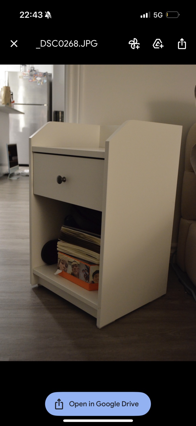Nightstand with drawer and open storage