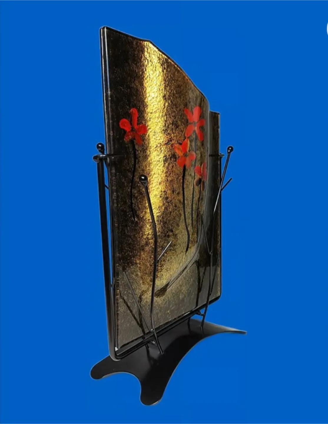 Art Gold Floral Vase With Stand image indicator(2)