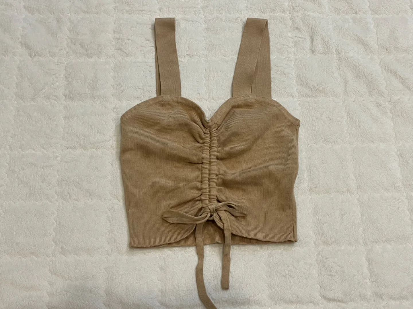 Beige Knit Tank Top XS thumbnail