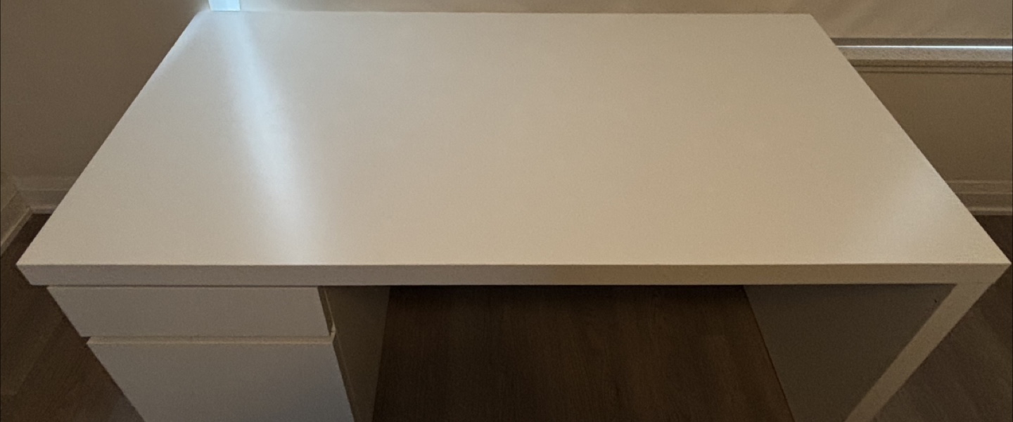 IKEA MALM White Desk with Drawers - photo 2