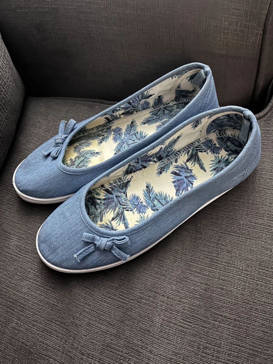Blue Denim Flats with Bows thumbnail
