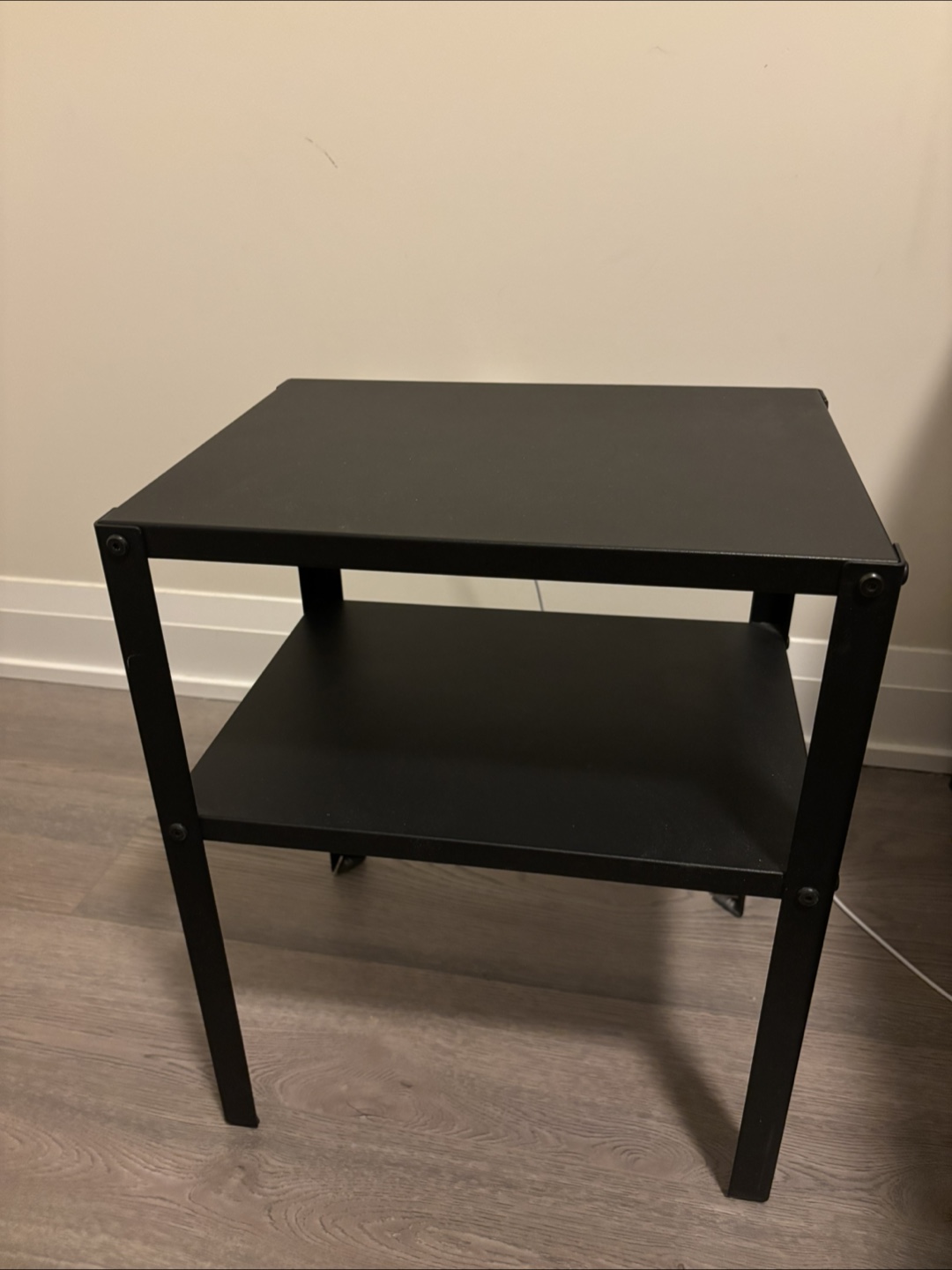 Two IKEA KNARREVIK Black Nightstand