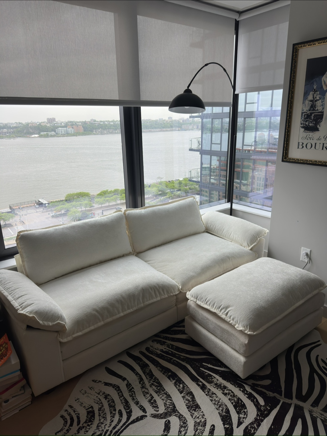 White Sofa with Ottoman - photo 2