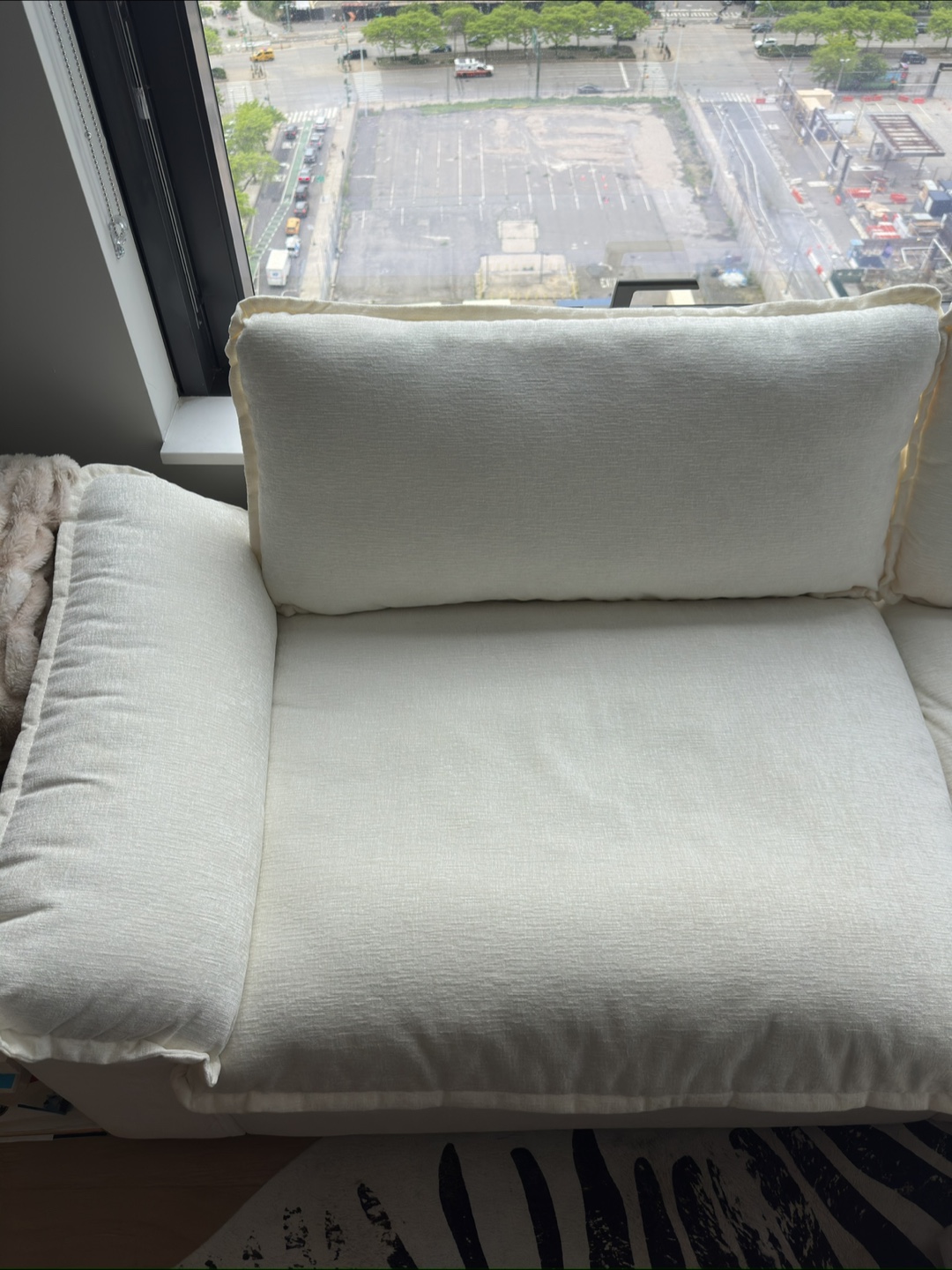 White Sofa with Ottoman - photo 3