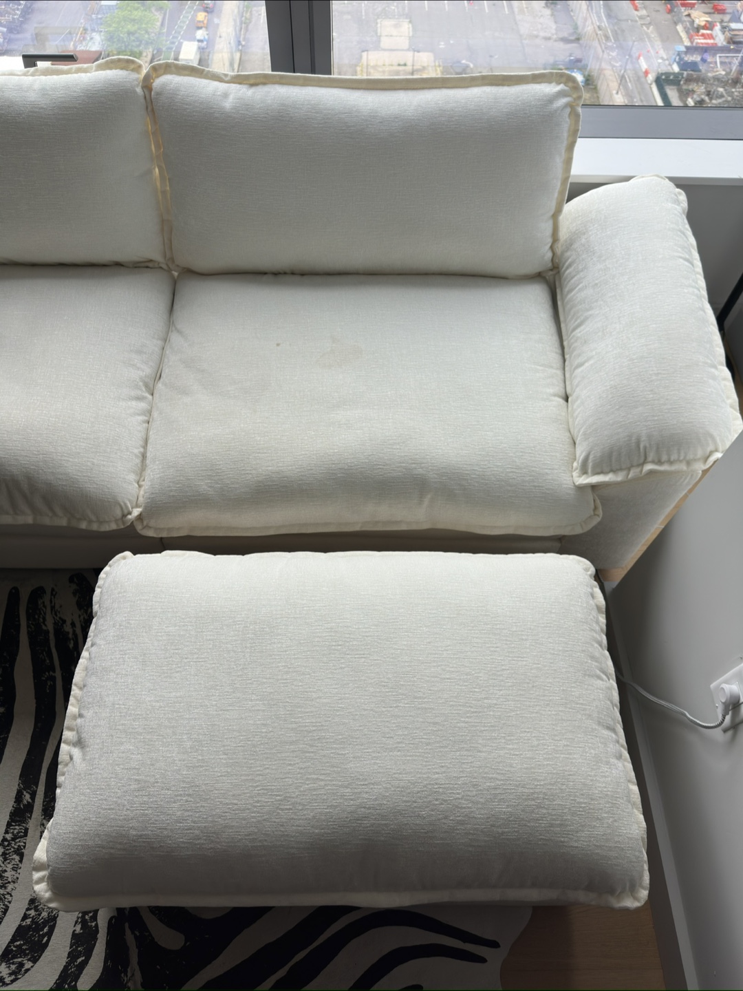 White Sofa with Ottoman - photo 5