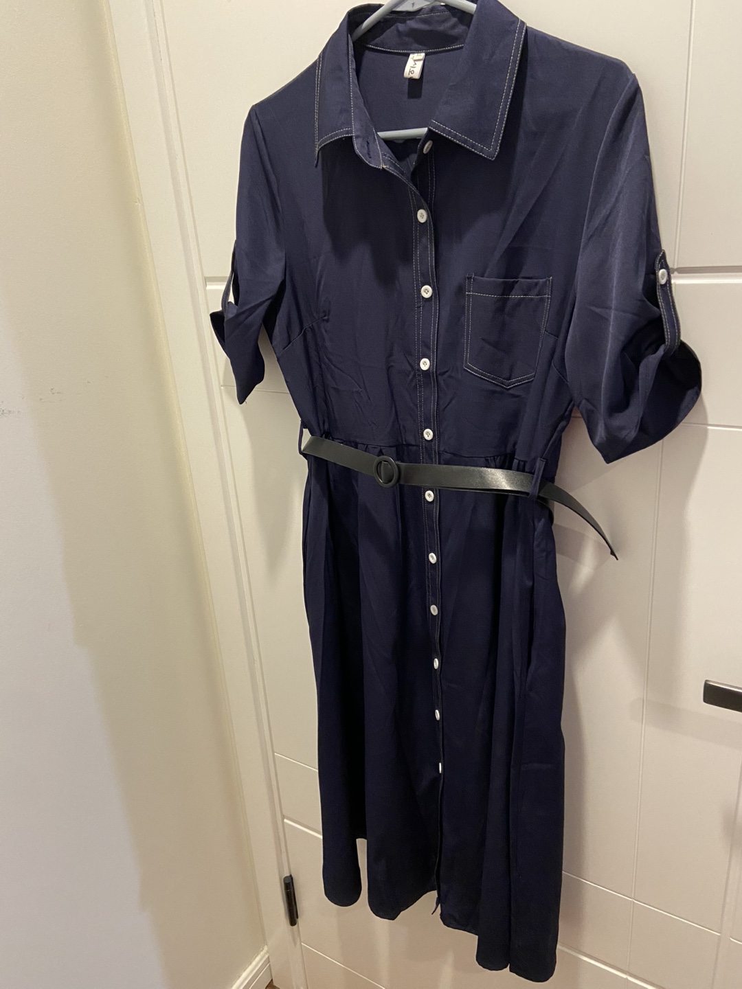 Blue Dress with Belt
