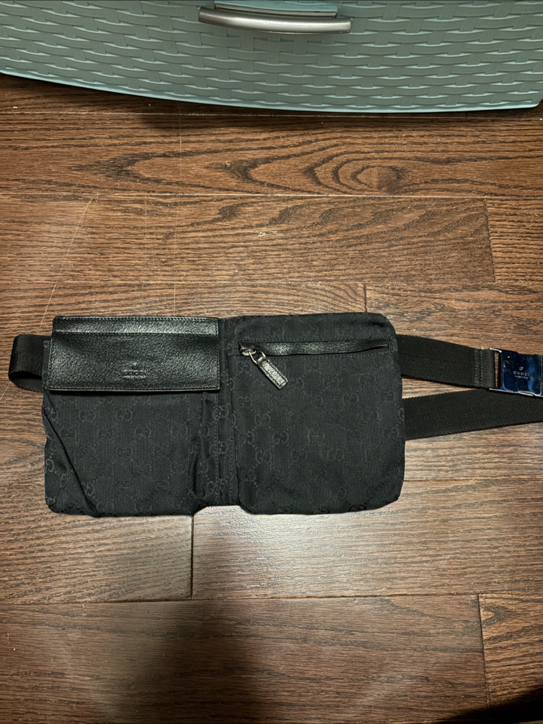 Gucci Black GG Canvas Belt Bag