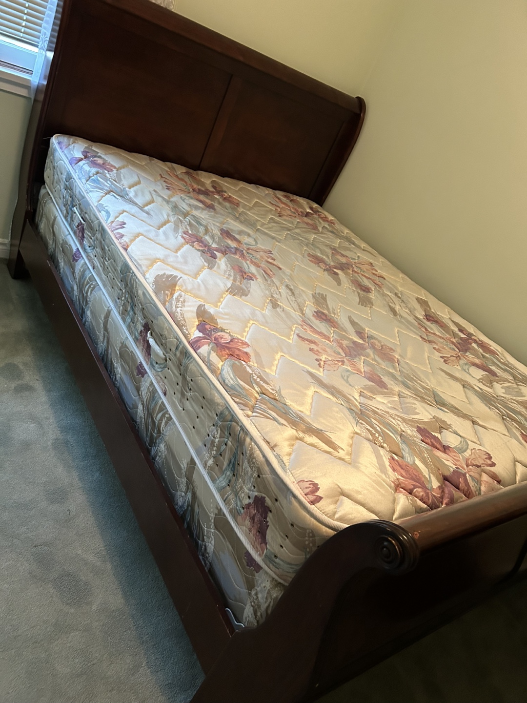 Solid Wood Bed Frame with Mattress