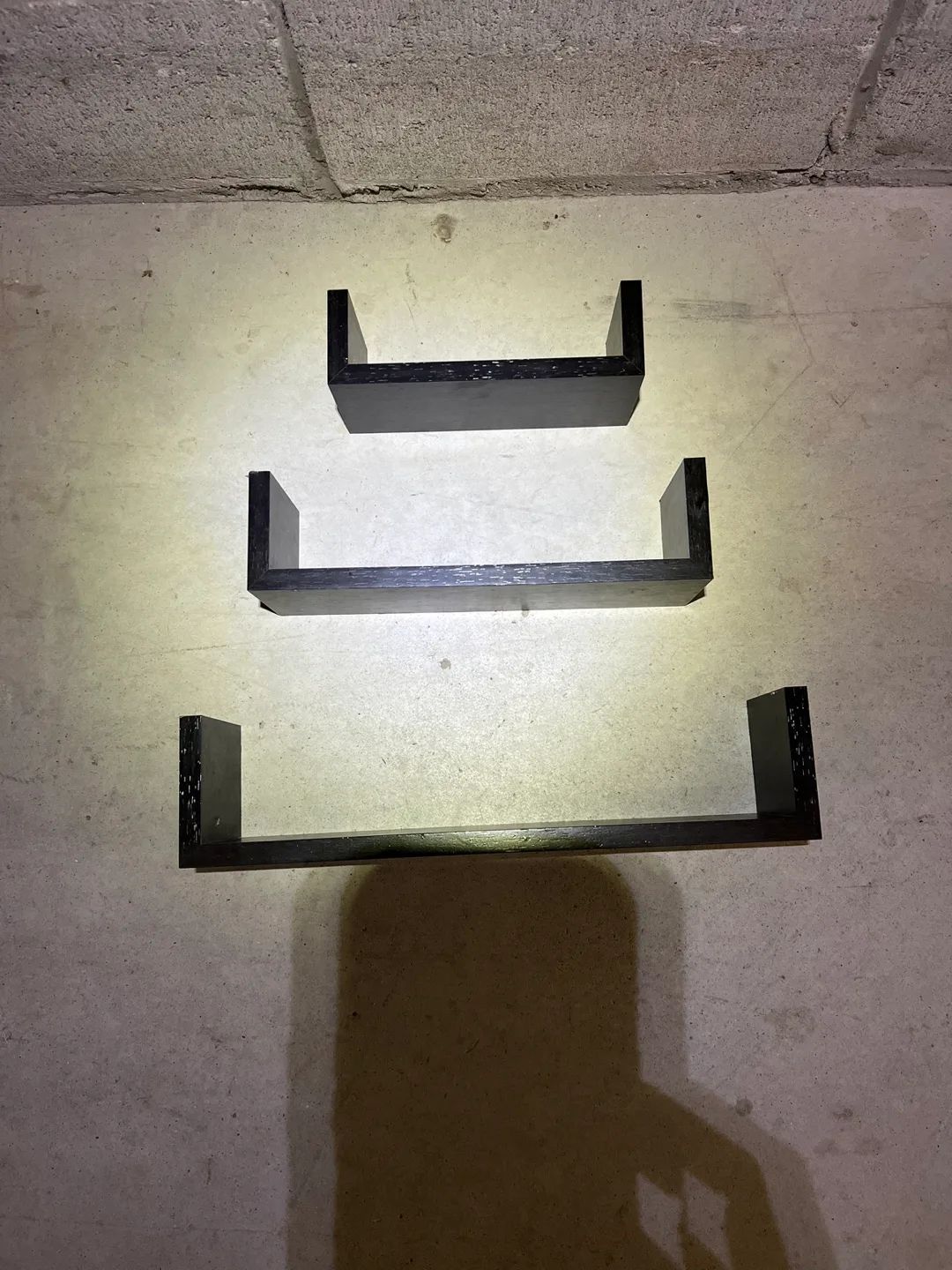 Set of 3 Black Floating Shelves thumbnail