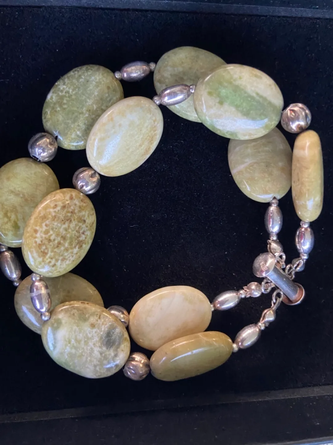 Vintage Iona Scottish Marble Bracelet  on Genuine Silver image indicator(3)