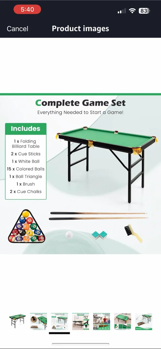 Foldable pool Table image indicator(3)