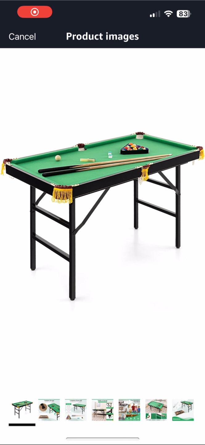 Foldable pool Table