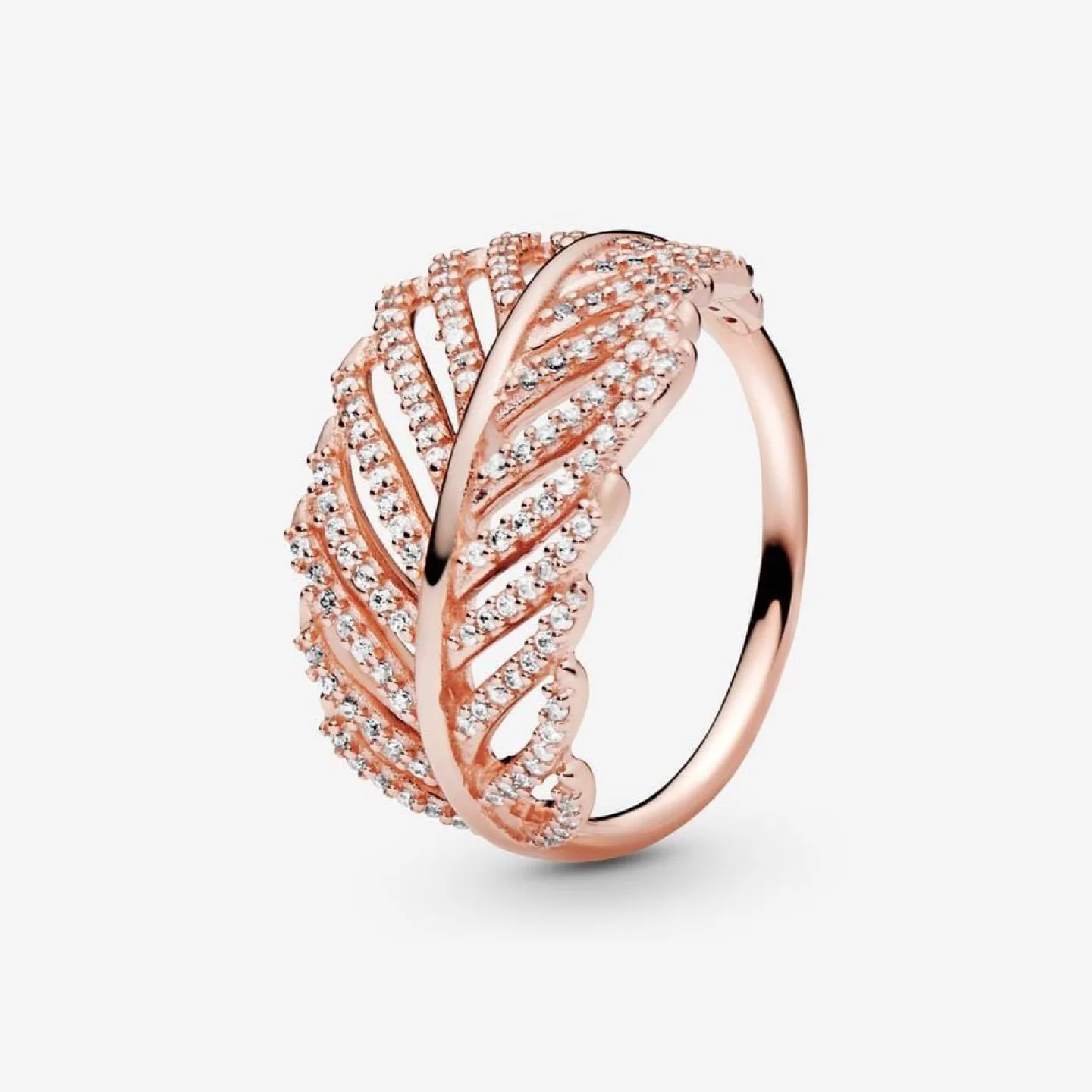 BNIB-💯% Authentic Rose Gold Shimmering Feather Ring size 6 (52) image indicator(10)