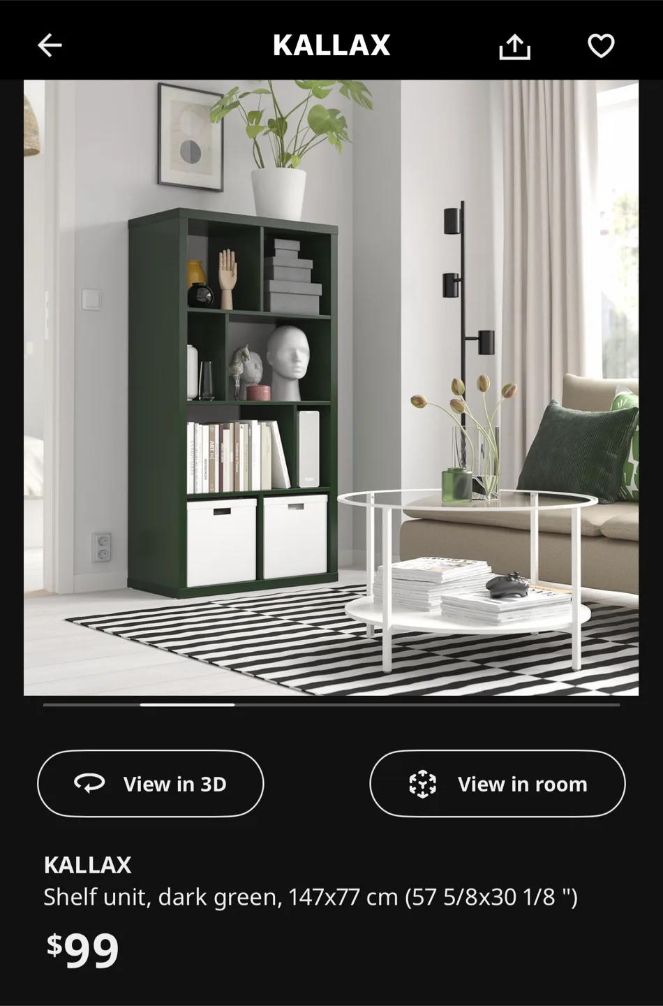 Dark Green Shelf Unit thumbnail