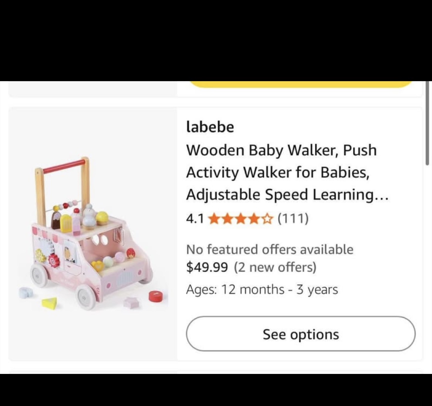 Labebe Wooden Ice Cream Truck Walker