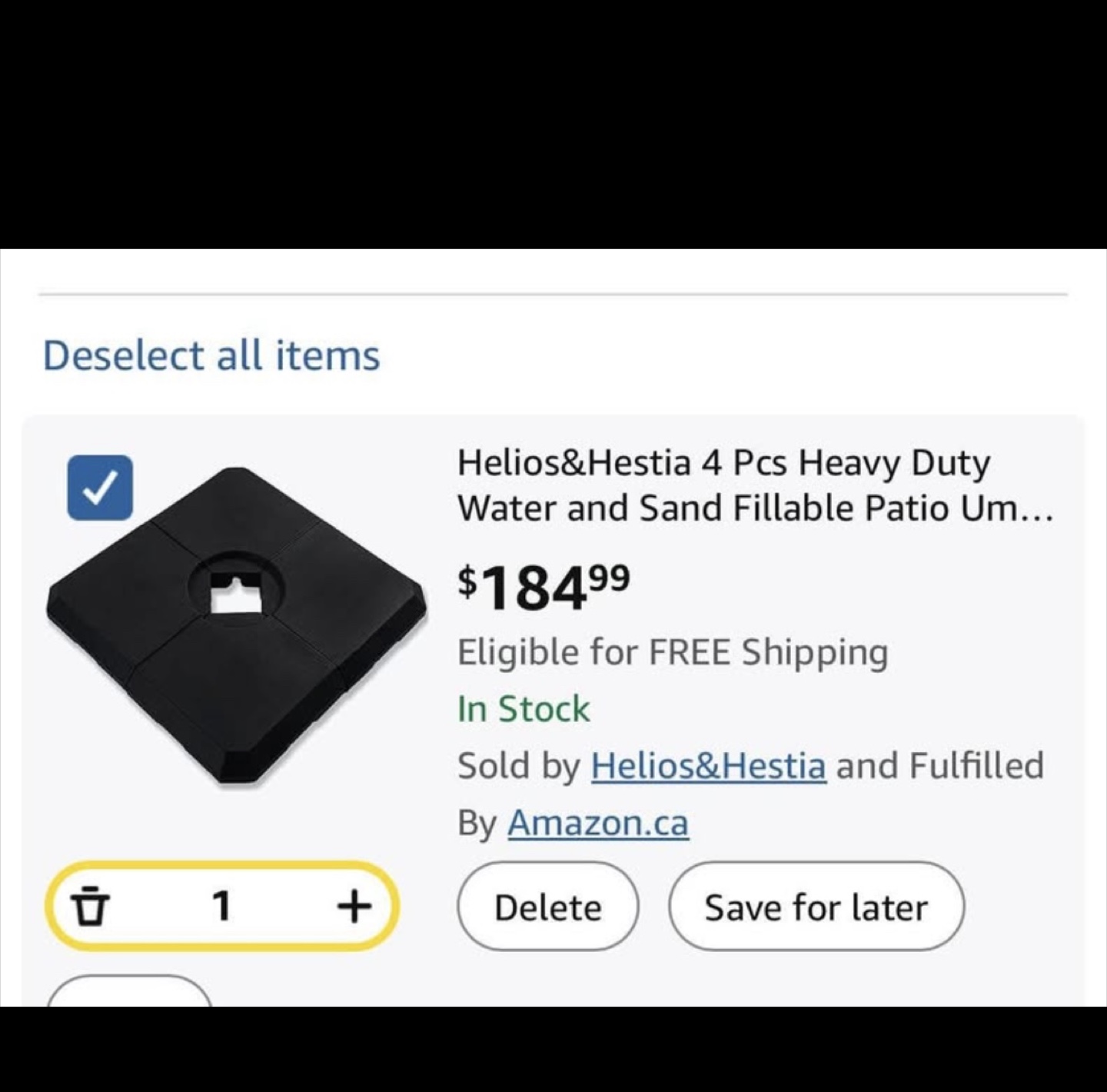 Patio umbrella base set