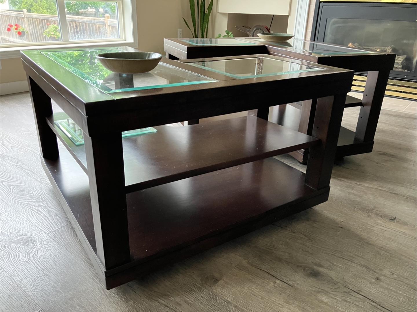 Dark Wood Coffee Table Set - photo 3