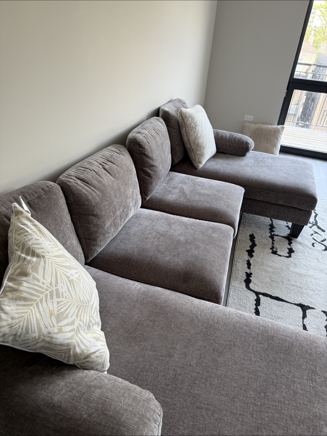 Grey L-shaped Sectional Sofa - photo 4