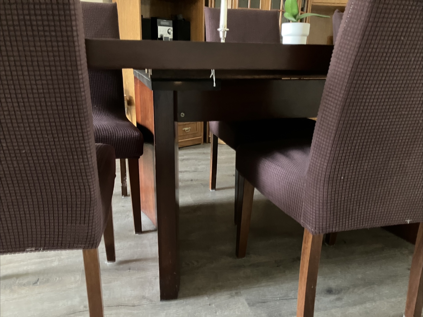Dark Wood Dining Table with Chairs - photo 3