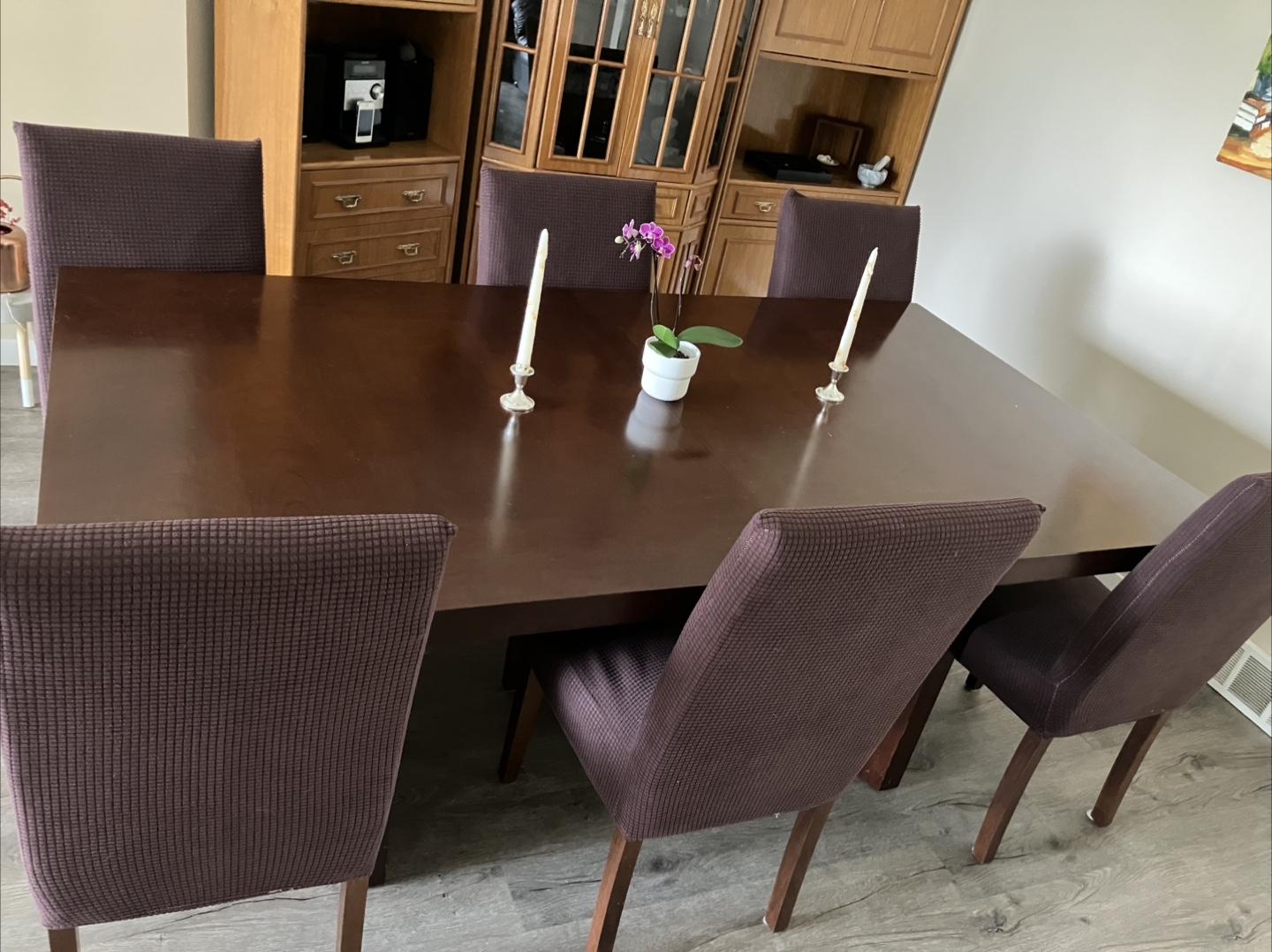 Dark Wood Dining Table with Chairs - photo 2