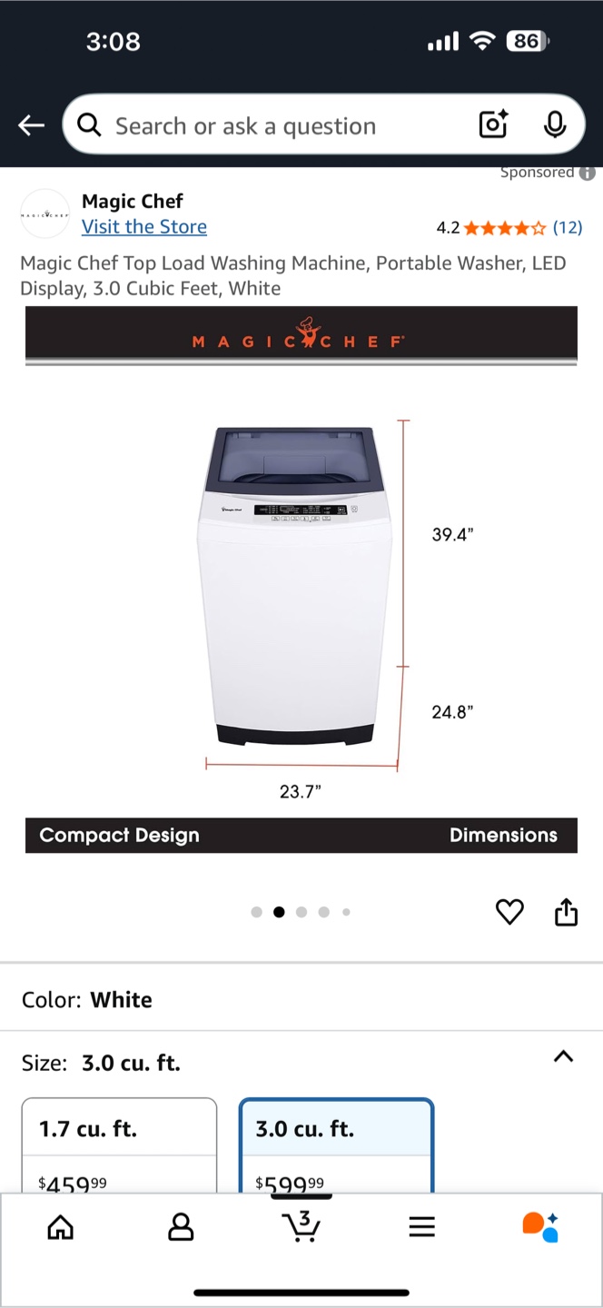 Magic Chef Top Load Washing Machine - photo 5