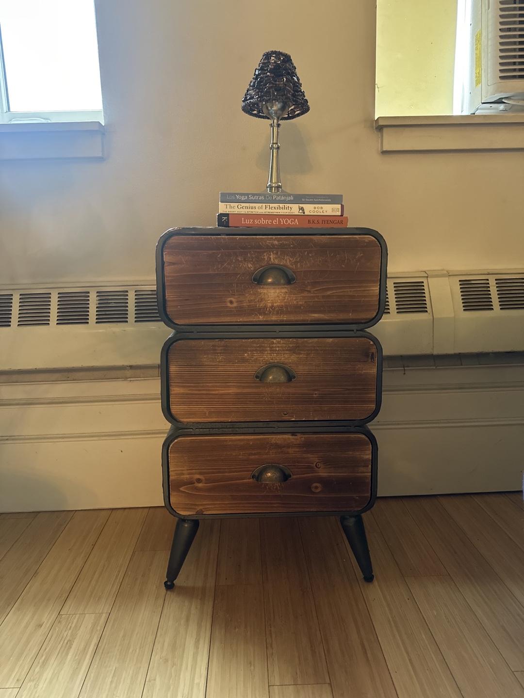 Industrial Style 3-Drawer Nightstand