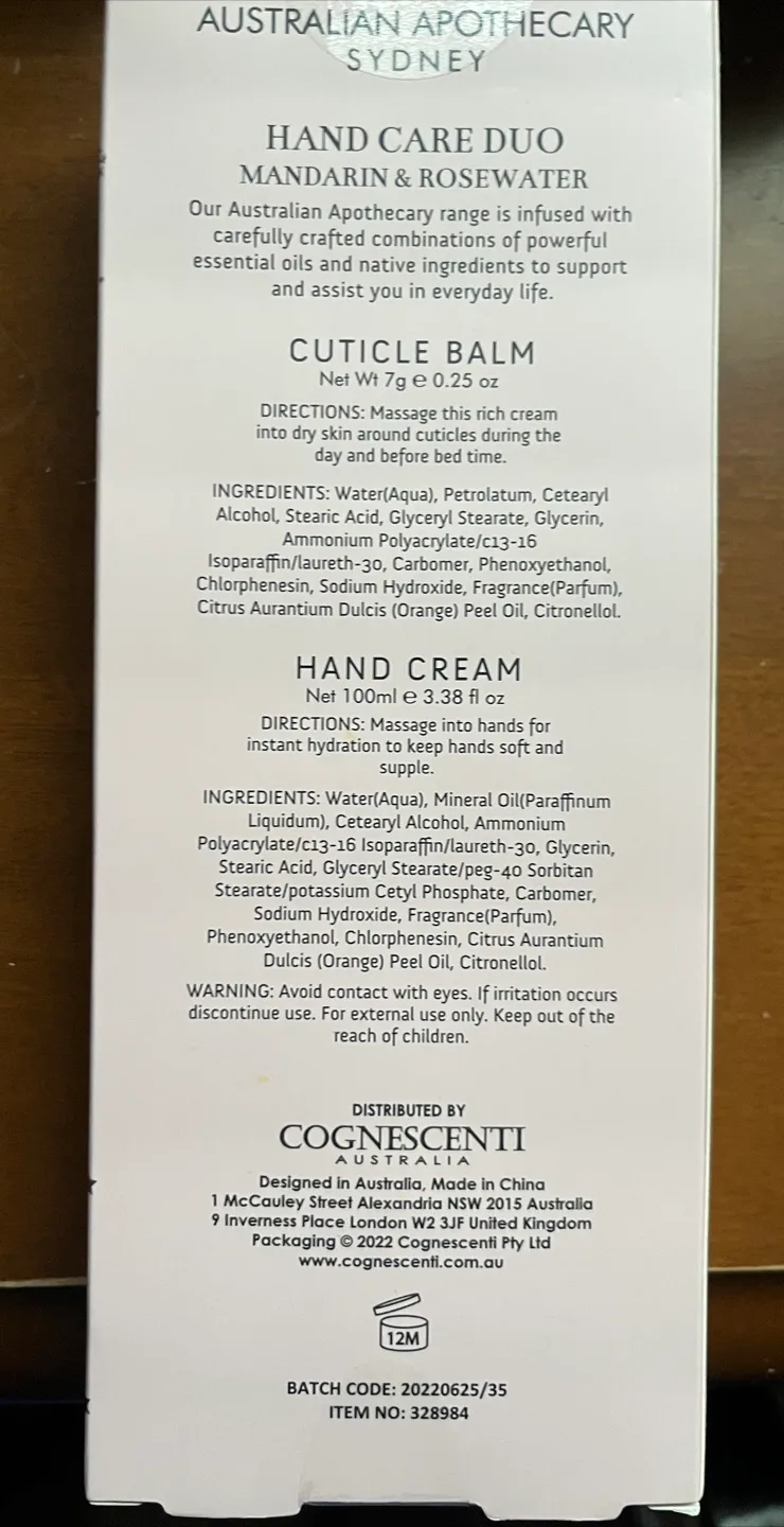 NEW Australian Apothecary Mandarin/Rosewater Hand Care image indicator(3)