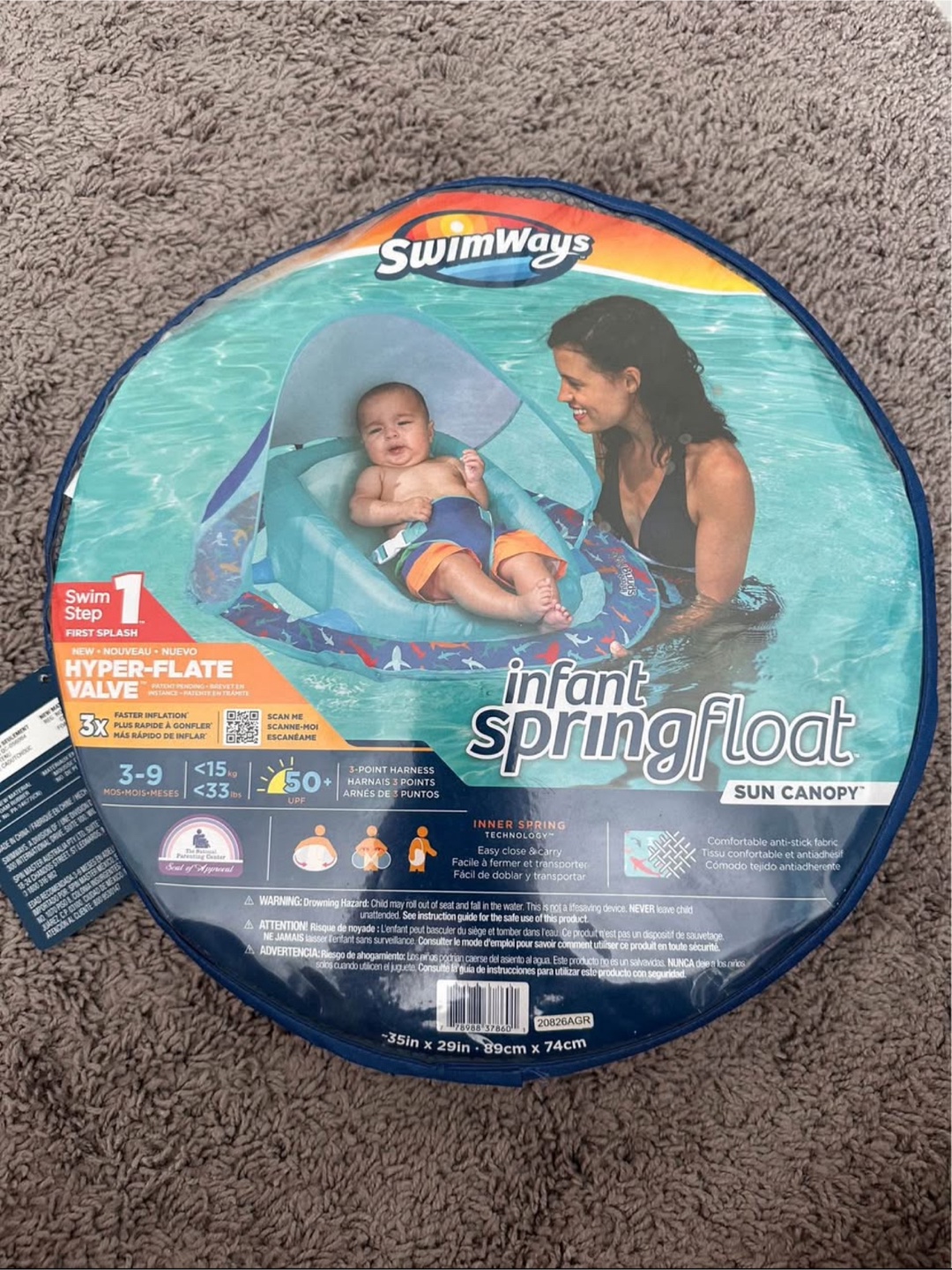New SwimWays Infant Spring Float with Sun Canopy