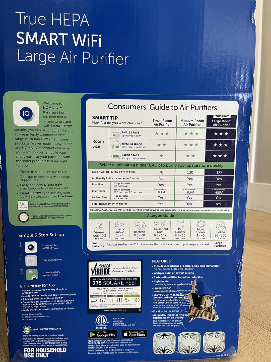 NOMA True HEPA Smart Wi-Fi Large Air Purifier - photo 5