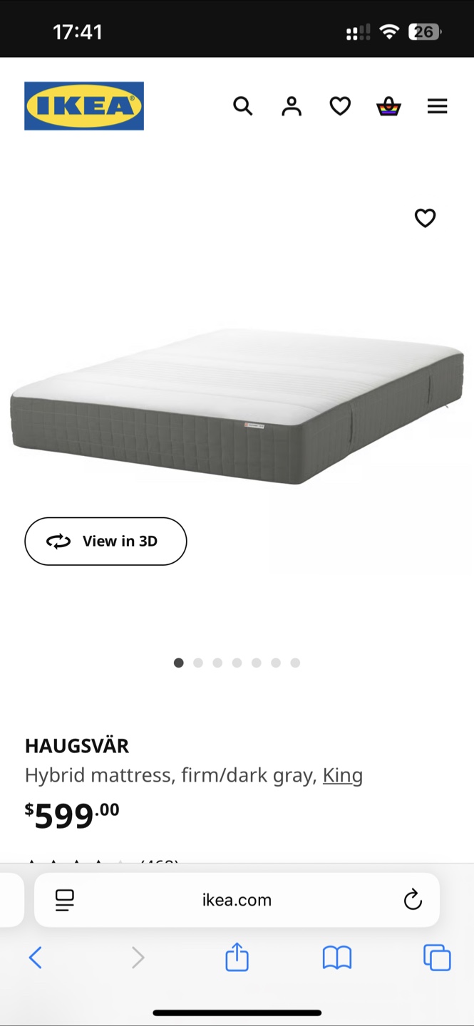 IKEA HAUGSVÄR Hybrid Mattress King size