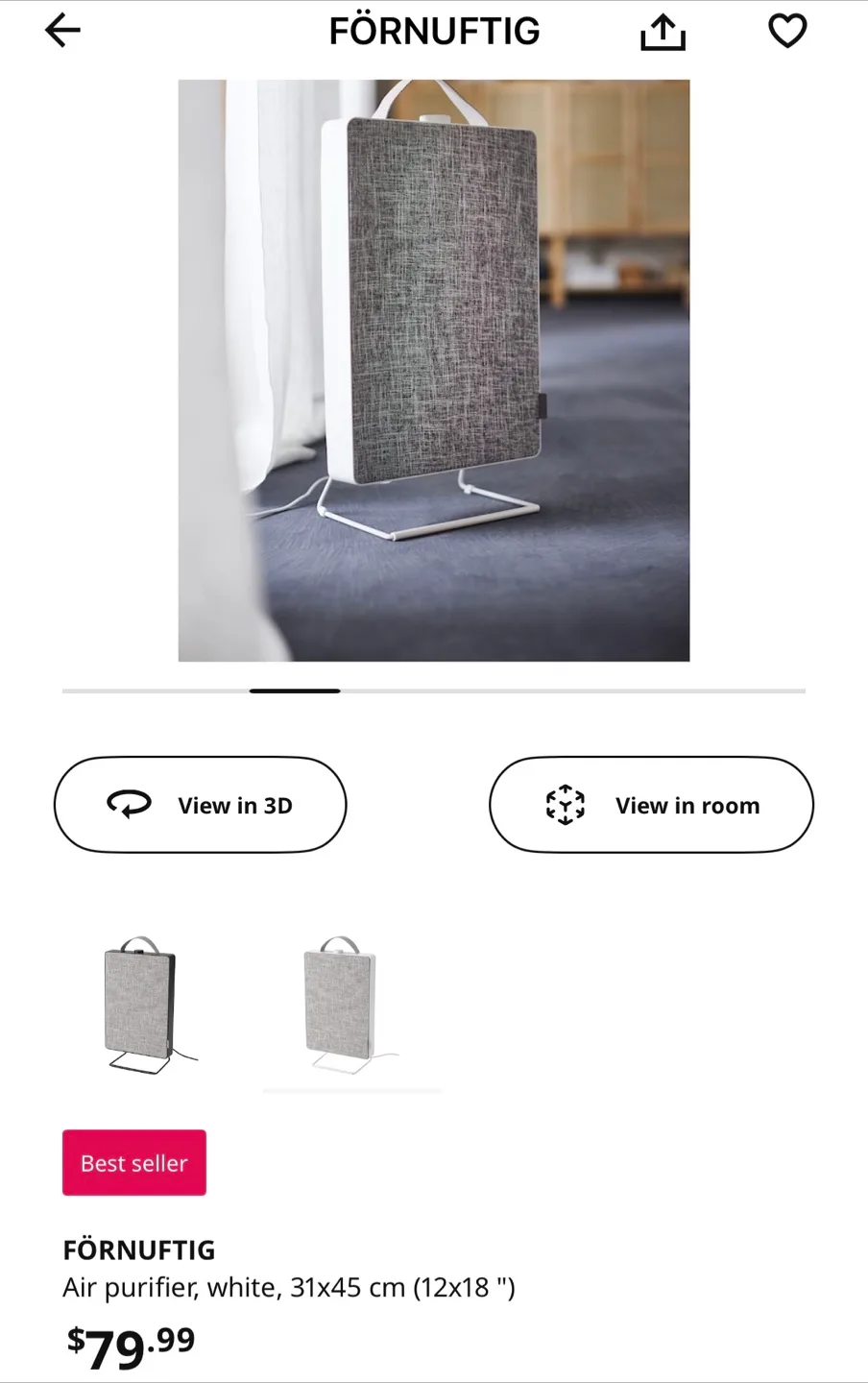 FÖRNUFTIG IKEA Air Purifier for bedroom image indicator(2)