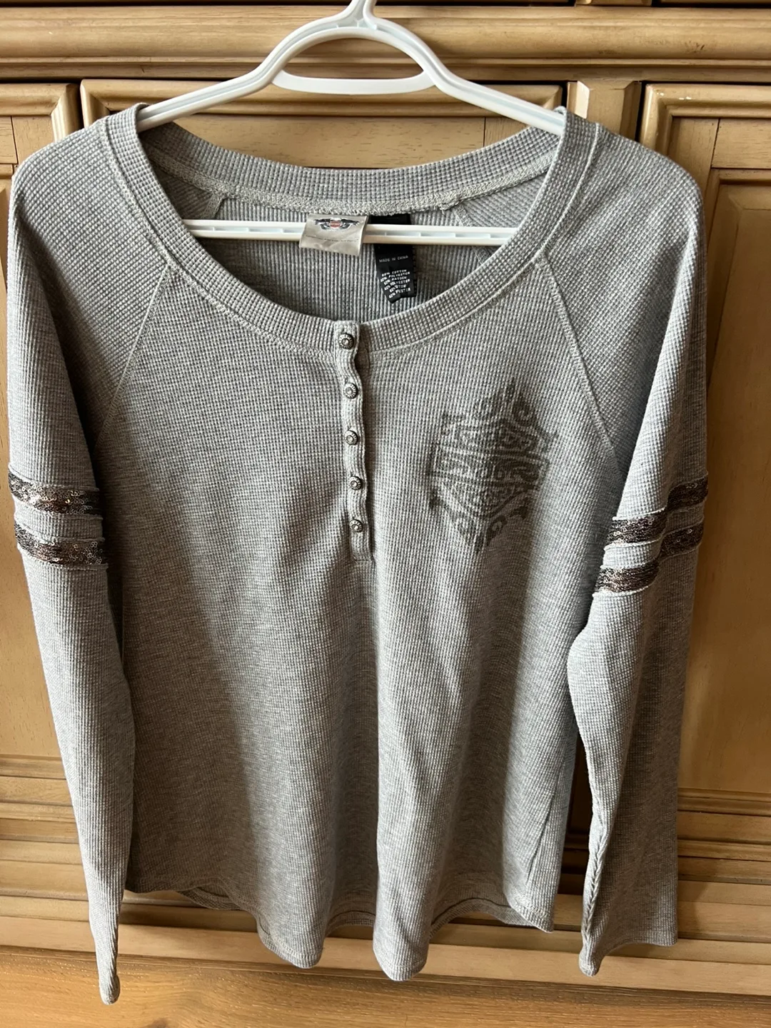 Harley Davidson Waffle Knit Henley Top image indicator(5)