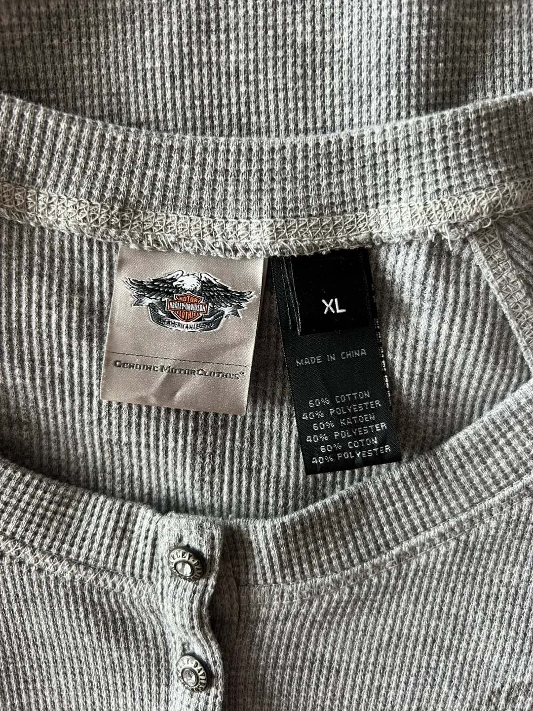 Harley Davidson Waffle Knit Henley Top image indicator(3)