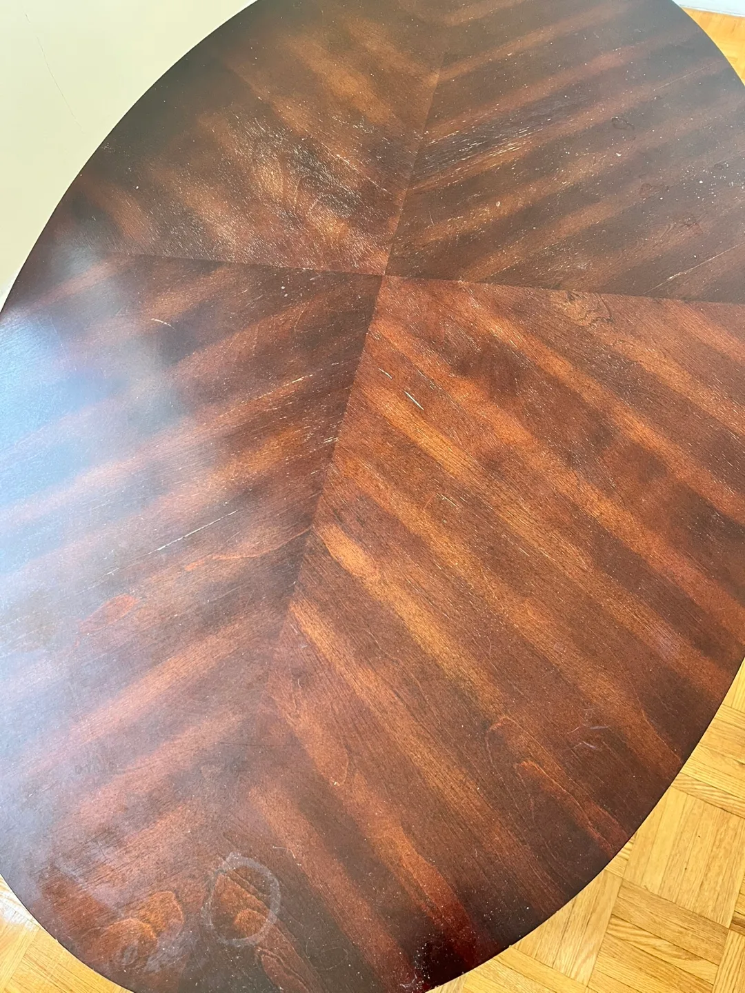 Dark Wooden Oval Coffee Table image indicator(3)