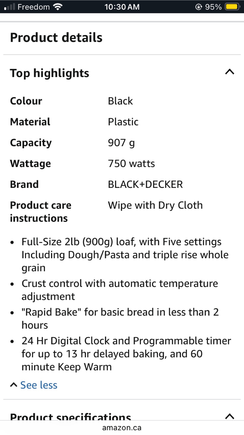 BLACK & DECKER Robot-boulanger All-In-One Breadmaker - photo 4