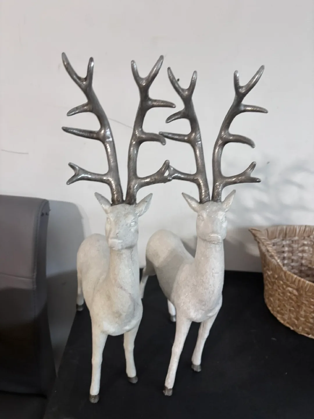 Set of Two Decorative Deer Figurines thumbnail