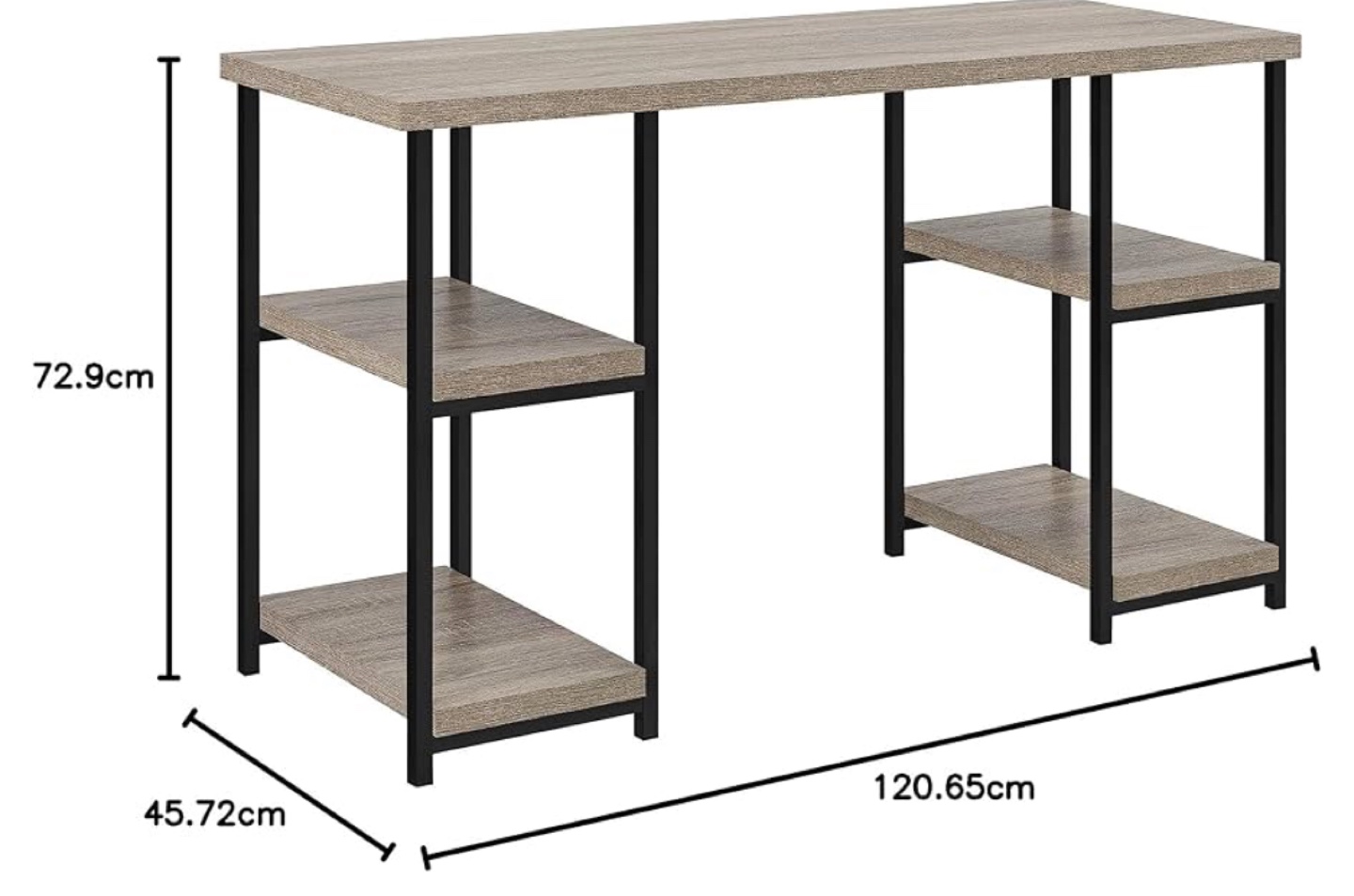 Modern Desk with Shelves - photo 3