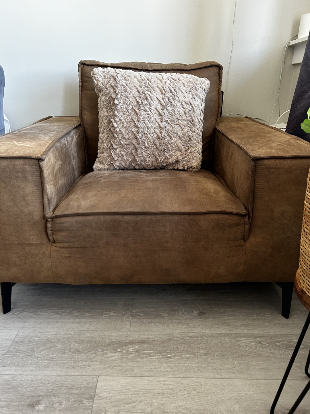 Brown Armchair with Pillow