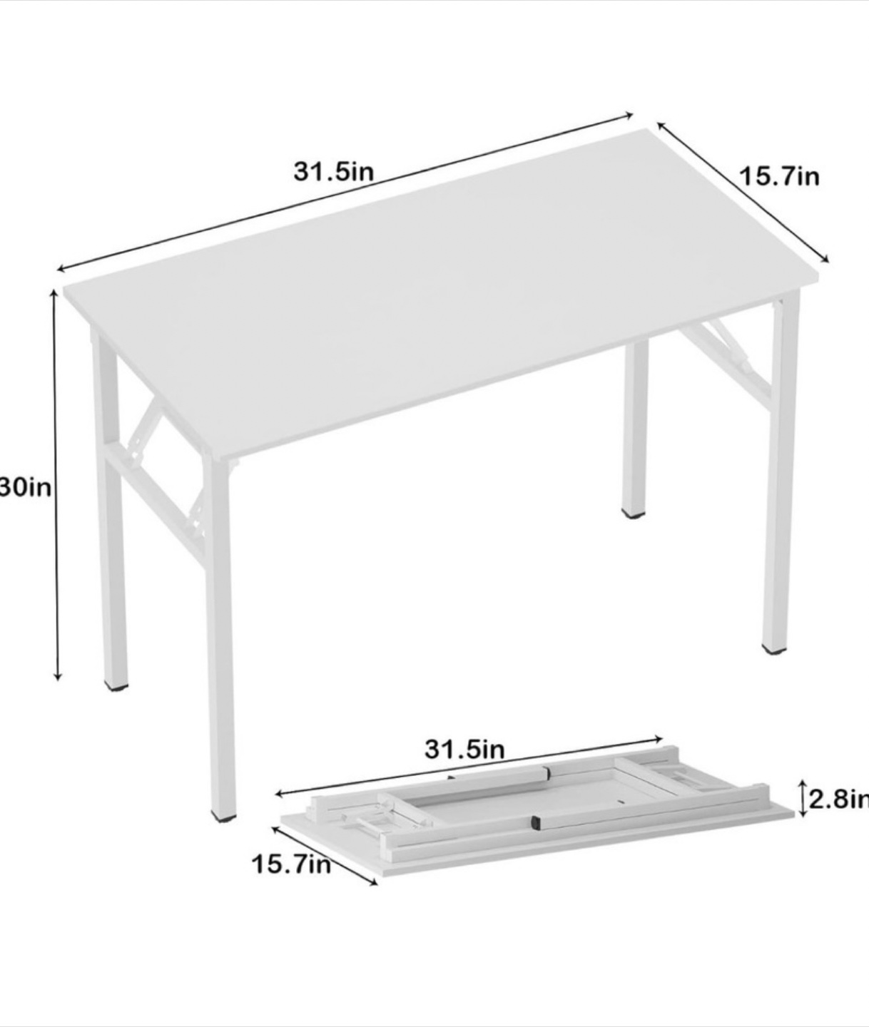 White Foldable Desk - photo 4
