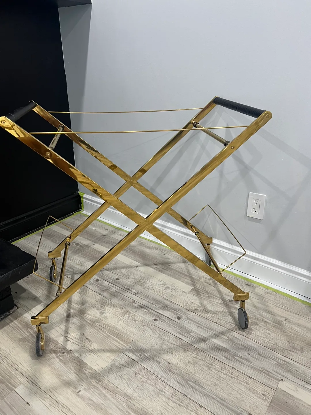 🍸 Sleek Black & Gold Cocktail Bar Cart – Never Used! – $80 OBO 🍸 thumbnail