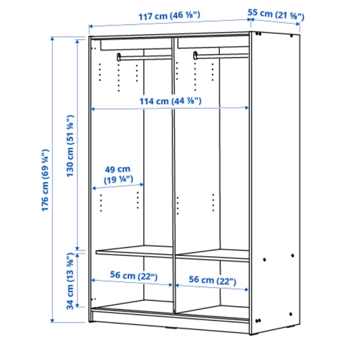 IKEA - KLEPPSTAD White Sliding Door Wardrobe - photo 2