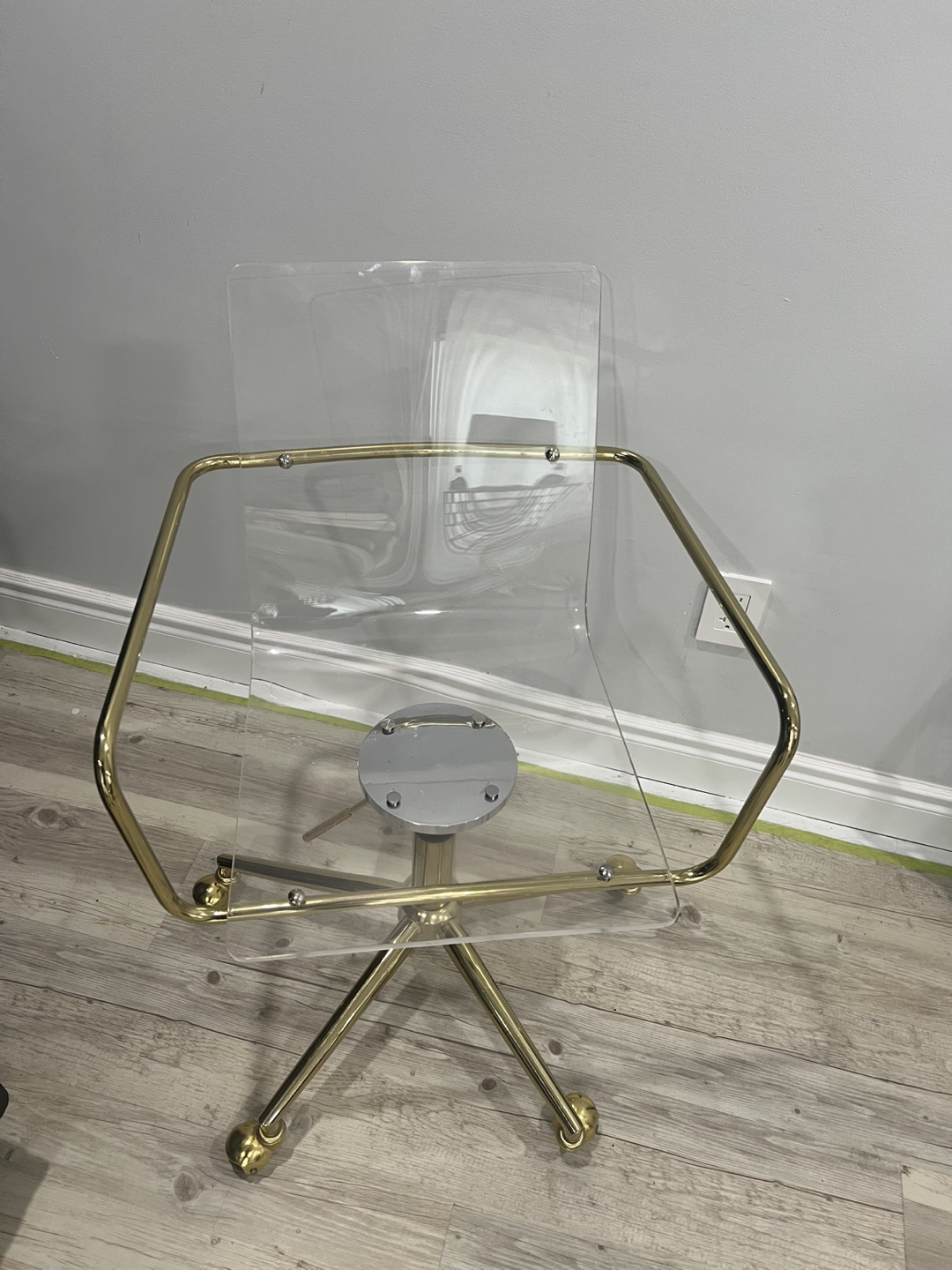 Acrylic & Gold Rolling Office Chair - photo 2
